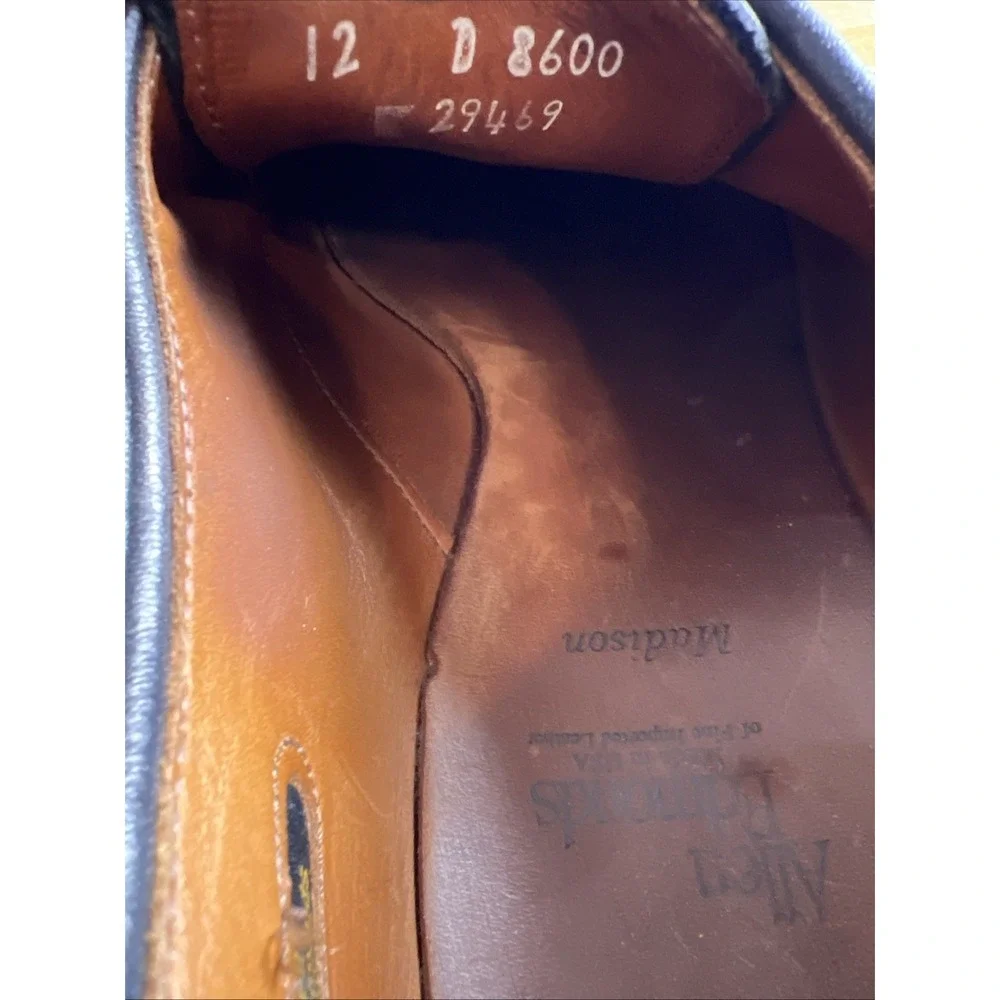 Allen Edmonds Madison Lace Up Leather Shoes Men's‎ 12 Black Made In USA Vintage